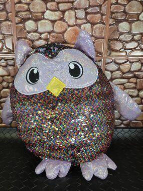 SHIMMEEZ, Large Size Leo Owl, Sequin Plush Stuffed Animal #A82